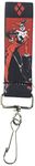 Buckle-Down Women's Joker Dc Comics Supervillain Harley Quinn Stripes Key Fob Chain, Multicolor, 700146134316