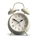 NEWGATE® Classic Twin Bell Alarm Clock - The Covent Garden Metal Alarm Clock - Desk Clock - Mantel Clock - Bedside Alarm Clock - Retro Alarm Clock - Traditional Alarm Clock - White