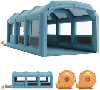 GarveeLife Portable Inflatable Paint Booth Tent with 550W+750W Blower, 26x15x11 ft Inflatable Spray Booth with Air Filter System, Blow Up Paint Booth for Car Parking Tent Workstation Motorcycle Garage