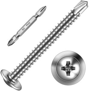 Mywish 100pcs #10×2" Self Tapping Screws for Metal, 410 Sheet Metal Screws, Stainless Steel Truss Head Self Drilling Screws High-Strength Quick Tapping Screws