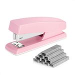 Stapler, Desktop Staplers with 640 Staples, 25 Sheet Capacity, Pink