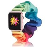 Scrunchie Strap for Apple Watch Bands - Printed Fabric Bracelet Strap for Women and Girls - Elastic Watch Band Compatible with Apple iWatch Series 8,7, 6, 5, 4, 3, 2, 1 (38mm, 40mm, 41mm)