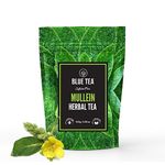 BLUE TEA - Mullein Tea - 100gm | Diwali Gifts | SUPER ANTI-OXIDANT | For Immunity, Lung Detox, Respiratory Health | Caffeine Free - Leaf Based - Herbal Tea - Vegan - Gluten Free - Non-Bitter | Ziplock Packaging