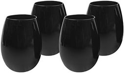 Artland 22 oz Midnight Black Stemless Wine Glass, Set of 4