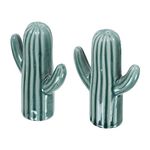 LOOKS FIRST Salt and Pepper, Handcrafted, Ceramic Dispenser/Shaker Set for Dinning Table/Kitchen/Living Room/Restaurant/Office/Gifting with Perfect Holes for Easy Pour Pack of 2 (Green)