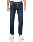 True Religion Men's Rocco Super T Flap 1/2", Columbia Dark Wash, 29