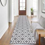 SHACOS Extra Long Hallway Runner Rug Non Slip 66 x 300 cm Grey Washable Carpet Runner for Hallway Narrow Rug Hall Runner Long Entrance Runner Rug Floor Carpet Runner for Hallway Kitchen Laundry Room