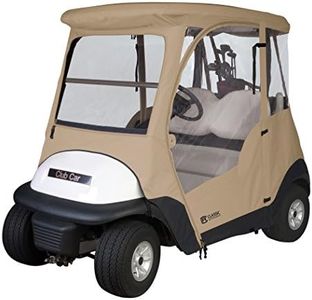 Classic Accessories Fairway Deluxe 4-Sided 2-Person Golf Cart Enclosure for Club Car, Tan