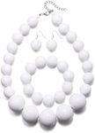 EVER FAITH Chunky Large White Beads