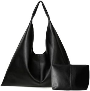 YLYYHH Leather Tote Bag, Oversized Hobo Bags, Large Tote Bag for Women Work, Vegan Leather Handbags Travel, Black, Large