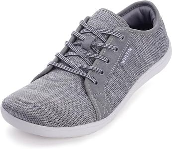 WHITIN Women's Wide Barefoot Shoes Minimalist Zero Drop Size 8 Fashion Sneakers Wide Toe Box Walking Athletic Road Running Sport Flat Gym Dark Grey 39