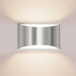 FAISHILAN Chrome Modern LED Wall Sconce – Hardwired Indoor Wall Light, 3000K Warm White, Up and Down Mount for Living Room, Bedroom, Hallway, and Corridor