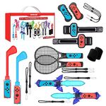 12 in 1 Switch Sports Accessories Bundle - 2024 Family Party Pack Game Accessories Set Kit for Nintendo Switch & OLED Sports Games