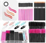 Disposable Makeup Applicators Kit, Shynek Makeup Mixing Palette with Spatula and Disposable Makeup Brushes Tools Mascara Wands, Lip Goss Applicators, Makeup Hair Clips with Organizer Box