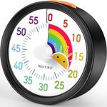 Secura 60-Minute Visual Timer for Kids, Classroom Countdown Timer with 'Rainbow' Pattern, Timer Management Tool for Kitchen, School, Office