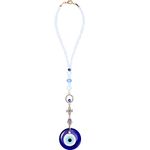 Evil Eye Car Hanging Ornament Evil Blue Eye Charms for Rear View Mirror Evil Eye Beaded Decor Evil Eye Car Accessories Evil Eye Window Pendent for Window Car Door Frame Balcony (Cross Style)