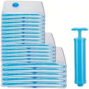 Premium 18-Pack Vacuum Storage Bags for Clothing Protection - 3 Sizes (XL/L/M) Airtight Storage System Prevents Mold & Odors, Space Saving Bags for Moving/Hospitality Use