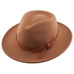 The Tie Hub Homburg Solid Brown Fedora Hat for Men