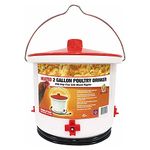 Farm Innovators HB-60P Thermostatically Controlled Heated 2 Gallon Plastic Outdoor Year Round Poultry Chicken Water Bucket Drinker, White/Red