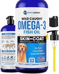 Omega 3 Fish Oil for Dogs - Better Than Salmon Oil for Dogs - Dog Fish Oil Supplement for Shedding, Allergy, Itch Relief - Supports Dry Skin, Joints - Dog Skin and Coat Supplement - Fish Oil Liquid