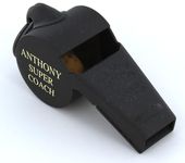 Personalised Engraved Matt Black Acme Thunderer 58.5 Referee Whistle in Gift Box