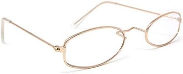 Skeleteen Old Man Costume Glasses - Gold Oval Granny Dress Up Eyeglasses - 1 Pair