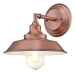 Westinghouse 6370400 Iron Hill Washed Copper One-Light Indoor Wall Fixture White