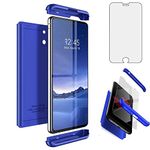 PartyUnix Compatible for Samsung Galaxy S6 Edge [with 1& Screen Protector][3 in 1] Slim Hard PC Plastic Bumper 360° Shockproof Shell Cover for Samsung Galaxy S6 Edge,Blue