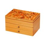 Wooden Drawer Mele Jewellery Box with Rose Patterned Lid Design