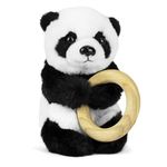 Living Nature Baby Panda Stuffed Animal Plush Toy | Includes Teething Ring | Fluffy and Cuddly Jungle Animal | Soft Toy Gift for Newborns And Babies | Naturli Eco-Friendly, White