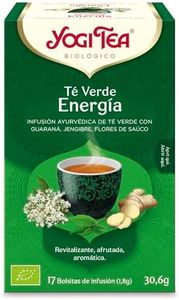 Yogi Tea Té Verde Energía - Infusión Ayurvédica - Mezcla de Té Verde, Guaraná, Jengibre y Flor de Saúco - Pack de 6x17 bolsitas (102 bolsitas en total)