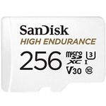 SanDisk 256GB High Endurance Video microSDXC Card with Adapter for Dash Cam and Home Monitoring Systems - C10, U3, V30, 4K UHD, Micro SD Card - SDSQQNR-256G-GN6IA