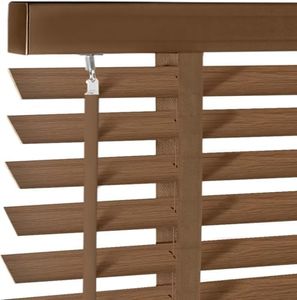 2" Cordless Wood Blind for Indoor Window,Light Filtering Horizontal Shutters,Easy to Install for Home Interior Windows Walnut 71.5" W x 72" H