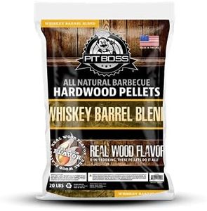 Pit Boss 100% All-Natural Hardwood Whiskey Barrel Blend BBQ Grilling Pellets, 20 Pound Bag Brown