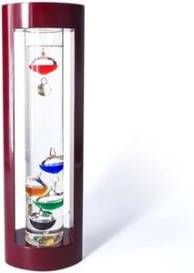 Lily's Home Galileo Thermometer 12”-Wooden Frame, Measures from 64ºF to 80ºF, Galileo Thermometer for Indoor Home Décor, Galileo Glass Thermometer for Home, Office or Covered Patio