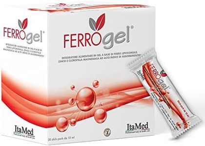 ITAMED Integratore Ferro, FerroGel 30 Stick Da 10ml, Ferro Liposomiale e Zinco Per Anemia Stanchezza Fisica Mestruazioni E Difese Immunitarie, Forte Alto Assorbimento, al Lampone, in Gel