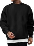 JMIERR Men's Fashion Thick Soft Basic Pullover Sweatshirt Long Sleeves Warm Shirts Old Money Clothes Men's Sweater, US46(XL), Black