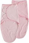 Baby Swaddle Blanket Wraps for 0-3 Months, Oeko-tex100, Adjustable Newborn Swaddle Set for Baby Boy and Girl, Breathable Cotton Baby Essentials, 2 Pack (Soft Pink)