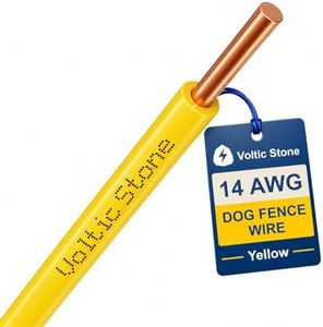 Voltic Stone 14 AWG Dog Fence Wire, True Gauge 100% Solid Copper Boundary Cable, 45 Mil High-Density PE Jacket Jacket, Direct Burial Underground Pet Fence Wire for In-Ground Systems, Yellow