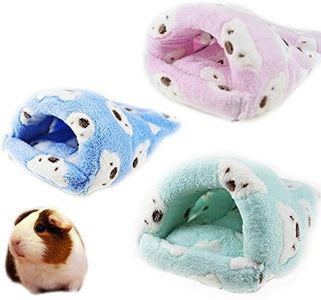 Rat Hamster House Bed Winter Warm Fleece Small Pet Squirrel Hedgehog Chinchilla Rabbit Guinea Pig Bed House Cage Nest Hamster Accessories (L, Random)