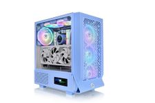 Ceres 330 TG ARGB Hydrangea Blue Mid Tower E-ATX Case Supports Hidden-Connector Motherboard; Preinstalled 2 x CT140 ARGB Fans; Rotational PCIe Slots; CA-1Y2-00MFWN-00; 3 Year Warranty