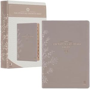 The Spiritual Growth Bible, Study Bible, NLT - New Living Translation Holy Bible, Faux Leather, Taupe Embroidered Floral (NLT Spiritual Growth Editions)