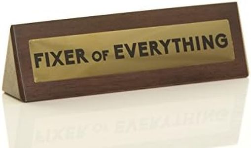 Boxer Gifts Fixer of Everything Joke Wooden Desk Plaque Sign - Funny Office Desk Accessories - White Elephant Gag Gifts for Coworkers & Boss - Unique for Dad from Son Daughter