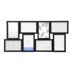 Melannco 24 x 12 Inch 8 Opening Photo Collage Frame, Displays Four 4x6 and Four 6x4 Inch Photos, Black