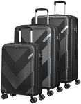 American Tourister Exoline 3-Piece Suitcase Set, Black, Black (Black), Kofferset 3-teilig, Luggage Suitcase Set