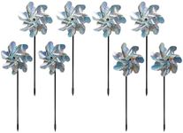 Homarden BIRD BLINDER Premium Repellent Pin Wheels - Sparkly Holographic Wheel Spinners, Scare Birds & Pests - Easy Assembly - Heat-Resistant - 8-Piece Set for Outdoor Garden Decor