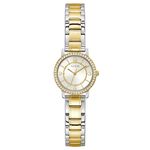 GUESS Ladies Dress Silver Tone/Gold Tone Stainless Steel Bracelet Watch (Model: GW0468L4)