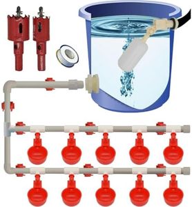 Complete Set Pipeline Automatic Chicken Nipple Waterer Cups and 1/2" PVC Tee Fittings Pipe Feeder Poultry Waterer Chicken Waterer Chicken Water Cup Chicken Waters Chicken Watering System