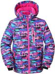 Boy's Girls Winter Ski Jacket Waterproof Kids Snowboarding Jacket Snow Coat Thicken Warm Hooded Ski Jacket, H23, 14