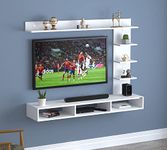 Anikaa Tyron Engineered Wood Wall Mount TV Unit/TV Stand/Wall Set Top Box Stand/TV Cabinet/TV Entertainment Unit (White)(Ideal for Upto 42")(D.I.Y)